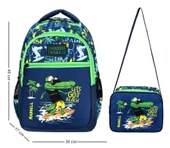 Waddell Timsah Desenli İlkokul Sırt Çantası Ve Beslenme Çantası - Erkek Çocuk thumbnail 2