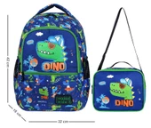 Waddell Dinazor Deri Nakış Desenli Erkek Çocuk İlkokul Sırt Çantası Ve Beslenme Çantası thumbnail 2