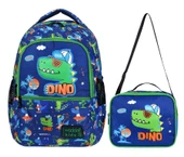 Waddell Dinazor Deri Nakış Desenli Erkek Çocuk İlkokul Sırt Çantası Ve Beslenme Çantası thumbnail 1