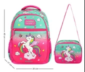 Waddell Unicorn Desenli İlkokul Sırt Çantası Ve Beslenme Çantası - Kız Çocuk thumbnail 2