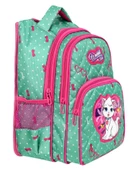 Waddell Mint Yeşili Kedi Desenli Kız Çocuk İlköğretim Okul Sırt Çantası Ve Beslenme Çantası thumbnail 3