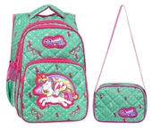 Waddell Mint Yeşili Unicorn Desenli Kız Çocuk İlköğretim Okul Sırt Çantası Ve Beslenme Çantası thumbnail 1