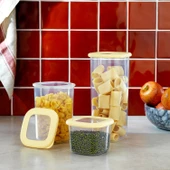 Schafer Hold 3 lü Saklama Kabı-Sarı - 1