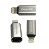 8 pin Lightning erkek to type c dişi çevirici şarj adaptörü thumbnail 3