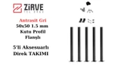 Zirve Tel Örgü 50 cm Panel Çit Direği Antrasit Gri Aksesuarlı(5 Adet) - 1