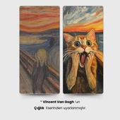 Edvard Munch Çığlık Posteri, Eğlenceli Poster, Kedili Poster, Duvar Posteri, Kedi Sevenlere Hediye thumbnail 2