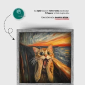 Edvard Munch Çığlık Posteri, Eğlenceli Poster, Kedili Poster, Duvar Posteri, Kedi Sevenlere Hediye thumbnail 7