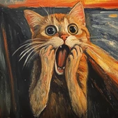 Edvard Munch Çığlık Posteri, Eğlenceli Poster, Kedili Poster, Duvar Posteri, Kedi Sevenlere Hediye thumbnail 9