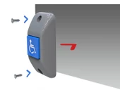 Sanel Buton Gri Zemin  Mavi Düğme Düz Tip Yüzey Montaj Stop İşareti SSB860 - 4