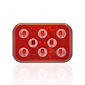 Sanel 12V Universal Kare 6 Led Dış Makan Uyumlu Kırımızı SBD12R6 - 1