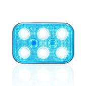 Sanel 12V Üniversal Kare 6 Led Dış Makan Uyumlu Mavi SBD12B6 - 2