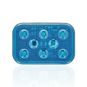 Sanel 12V Üniversal Kare 6 Led Dış Makan Uyumlu Mavi SBD12B6 - 1