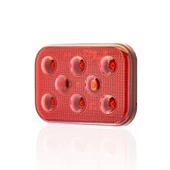 Sanel 12V Universal Kare 6 Led Dış Makan Uyumlu Kırımızı SBD12R6 - 3