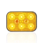 Sanel 12V Universal Kare 6 Led Dış Makan Uyumlu Sarı SBD12Y6 - 2
