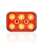 Sanel 12V Universal Kare 6 Led Dış Makan Uyumlu Kırımızı SBD12R6 - 2