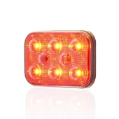 Sanel 12V Universal Kare 6 Led Dış Makan Uyumlu Kırımızı SBD12R6 - 4
