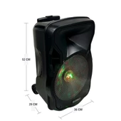 ElectroMaster 30cm Portatif Taşınabilir Mikrofonlu Amfili Seyyar Ses Sistemi+ Karaoke - 1