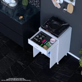 Modilayn BİRCE 65 x 87 x 48 cm Tüp Bölmeli Set Ocak Altı Dolap ve Baharat Rafı - 2