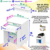 Modilayn BİRCE 65 x 87 x 48 cm Tüp Bölmeli Set Ocak Altı Dolap ve Baharat Rafı - 5