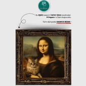 Mona Lisa & Kedi Posteri, Yapışkansız Tutunan Premium Baskı Statik Kağıt Poster, Yapay Zeka Tasarım - 2