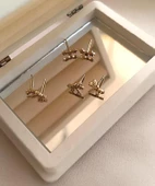 Küpe Kararmaz Çelik 316L Lüks Küpe Yusufcuk Yıldız Küpe thumbnail 5