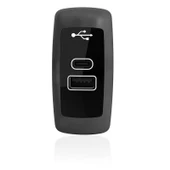 Sanel USB Şarj Düz Tip Siyah Gövde Mavi led 12V/24V SUC16B - 1