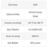 Sanel Kuğu Boynu Harita Okuma Lambası Y.M 12V 24V Uyumlu Universal SGN-02 - 4