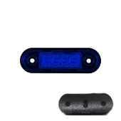 Parmak Lamba Lastikli (Krom Boru Tipi) 4 Led'Li 83Mm 12V-24V Mavi - FR0170-L-B - 1