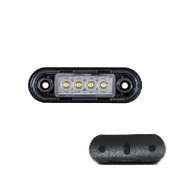Parmak Lamba Lastikli (Krom Boru Tipi) 4 Led'Li 83Mm 12V-24V Beyaz - FR0170-L-W - 1