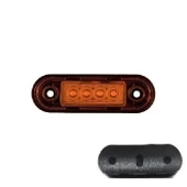 Parmak Lamba Lastikli (Krom Boru Tipi) 4 Led'Li 83Mm 12V-24V Sarı - FR0170-L-Y - 1