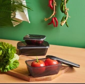 Qlux Bio 3lü Saklama Kabı Seti Antrasit - 1