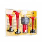 SEGER-80Kh Kompresörlü Korna 24V, Kırmızı Renkli Plastik Borulu, Melodili - 4