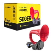 SEGER-80Jh Tek Boynuz Havalı Korna 24V (Unıchorn), Kırmızı Plastik Borulu - 1