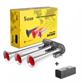 SEGER-82Eh Dalidali Arap Havalı Korna 24V, Krom Borulu, Melodili, Hızlı - Yavaş Opsiyon, Saydırmalı - 1