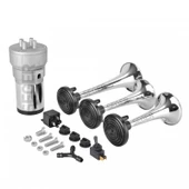 SEGER-82Kh Kompresörlü Korna 24V, Krom Renkli Plastik Borulu, Melodili - 2