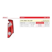 Renault Kango Duysuz Sağ Arka Stop lambası (Yana Açılan Kapı) 2008-2012 -8200419952 - 2