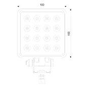 Sanel12V/24V 16 Ledli Çalışma Lambası 1500 lumen 9w SWL100-1500 - 4
