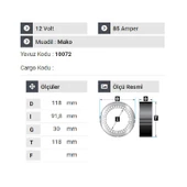 NURSAN 120912 Statör 12V 85A Mako Tip Kapaklı Albea Multijet 1.2 Opel Corsa - 2