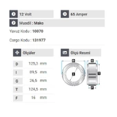NURSAN 120512 Statör 12V 65A Mako Tip Doğan Slx-Tempra-Uno - 2
