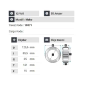 NURSAN 120812 Statör 12V 55A Mako Tip Lada Samara Rus Tipi thumbnail 2
