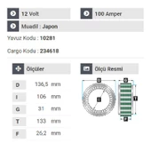NURSAN 150612 Statör 12V 110A Hyundai Stratex-Grandsalon-Sanata Geniş Tip - 2