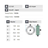 NURSAN 140112 Statör 12V 60A Nissan Mitsubishi Isuzu Mazda Geniş - 2