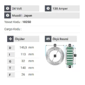 NURSAN 151824 Statör 24V 130A İveco Starlis.Renault .Volvo . Daf . Scania Tır Grupları 4 Uçlu - 2