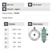 NURSAN 151224 Statör 24V 50A Mitsubishi Prestij Otobüs Y.M 27 Kişilik 98 Sonrası 4 Uçlu - 2