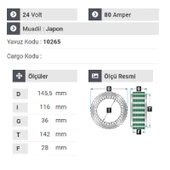 NURSAN 151124 Statör 24V 80A Isuzu Shampion Turkuaz 31 Y.M 2003-04-05-06 - 2
