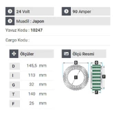NURSAN 151624 Statör 24V 90A İveco Starlis.Renault .Volvo . Daf . Scania Tır Grupları 4 Uçlu - 2