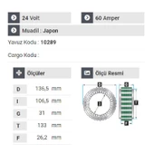 NURSAN 160424 Statör 24V 60A Mitsubishi Fuso Canter 859 Ef Vakumsuz Geniş 10289 - 2