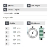 NURSAN 160024 Statör 24V 150A Mitsubishi Safir - Prenses Otobüs 98 Model thumbnail 2