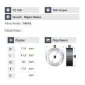 NURSAN 161112 Statör 12V 105A Fiat Doblo Ford Transit Kapaklı - 2