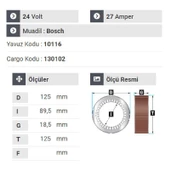 NURSAN 164024 Statör 24V  27A İnce Man - Mercedes - Magrus thumbnail 2